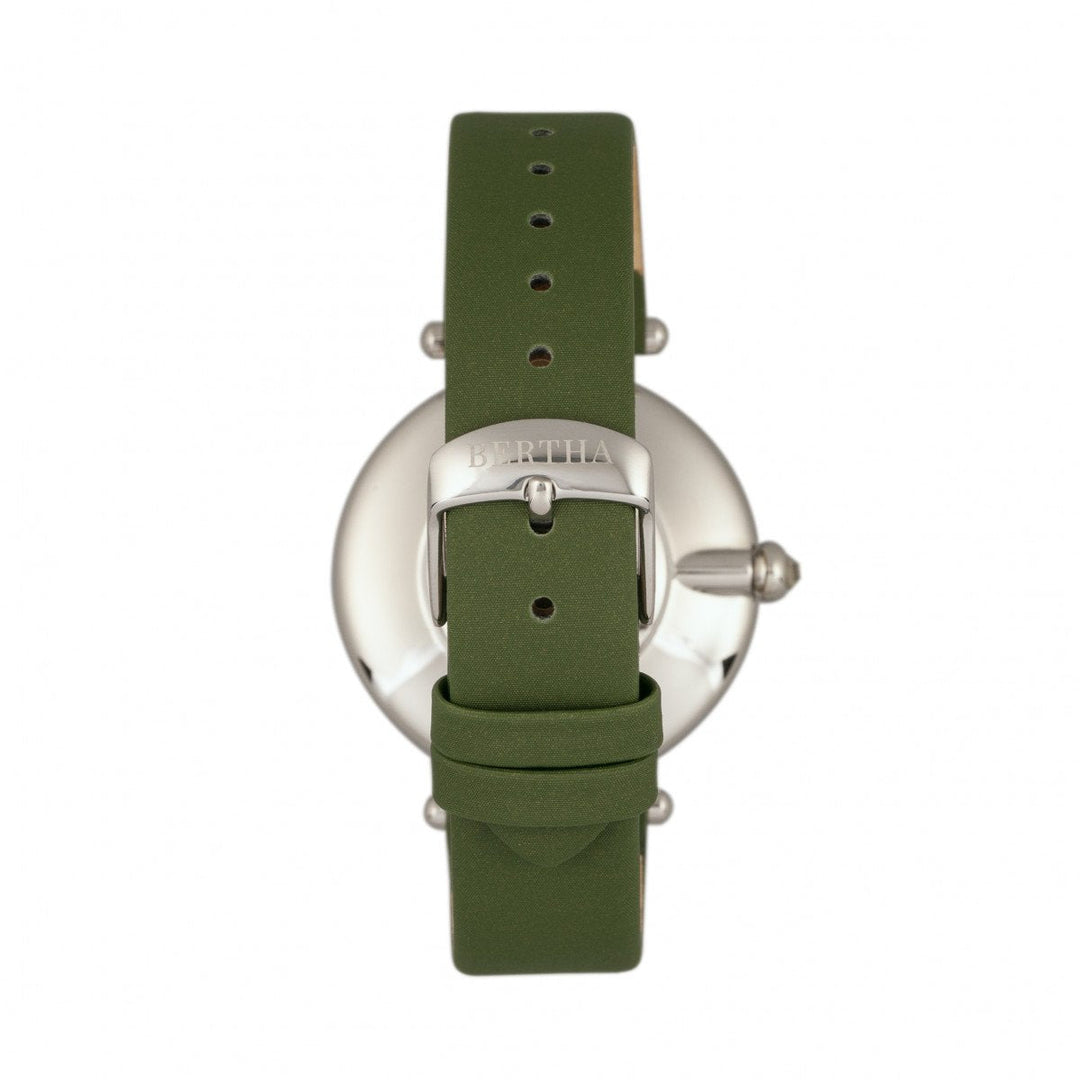 Bertha Trisha Leather-Band Watch w/Swarovski Crystals