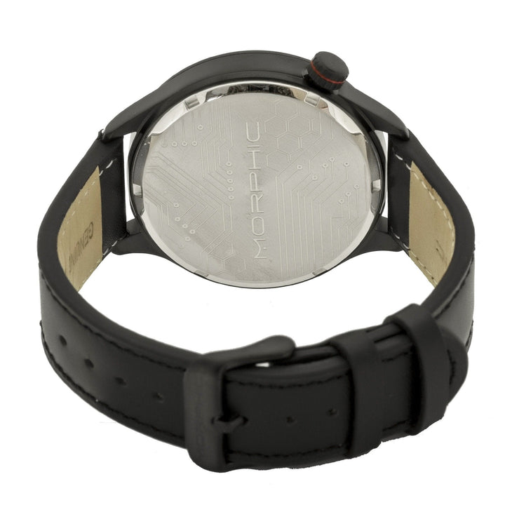 Morphic M44 Series Dual-Time Leather-Band Watch w/ Retrograde Date