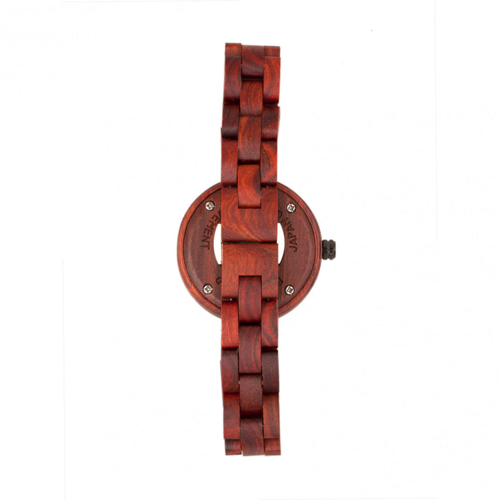 Earth Wood Wisteria Mother-Of-Pearl Bracelet Watch - Red