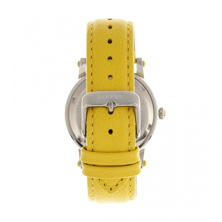 Bertha Chelsea MOP Leather-Band Ladies Watch