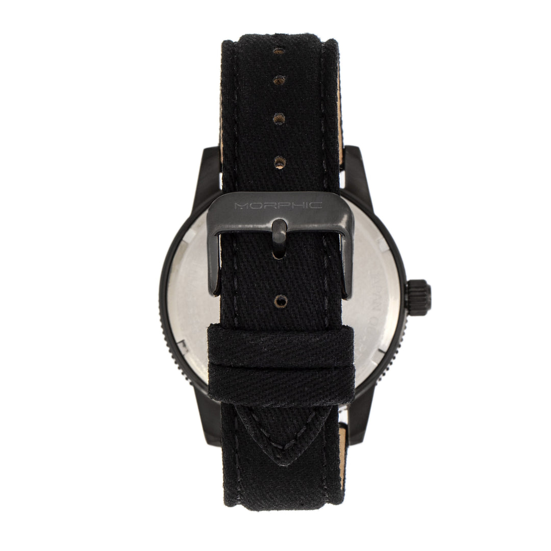 Morphic M85 Series Canvas-Overlaid Leather-Band Watch