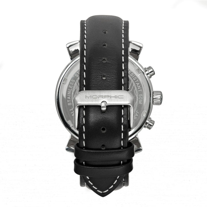 Morphic M89 Series Chronograph Leather-Band Watch w/Date