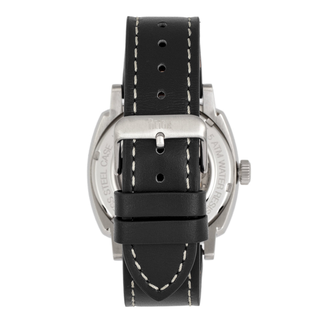 Reign Napoleon Automatic Semi-Skeleton Leather-Band Watch
