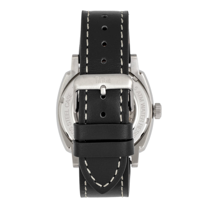 Reign Napoleon Automatic Semi-Skeleton Leather-Band Watch