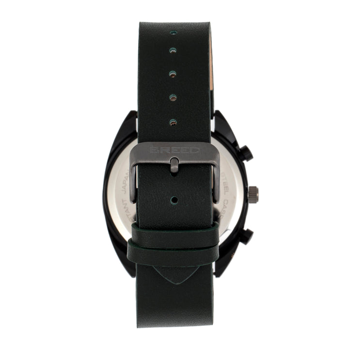 Breed Racer Chronograph Leather-Band Watch w/Date - Black/Green