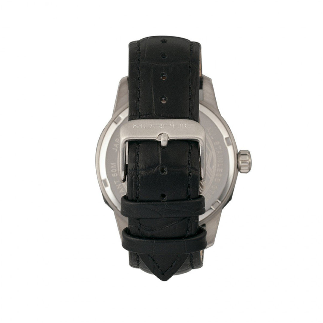 Morphic M56 Series Leather-Band Watch w/Date