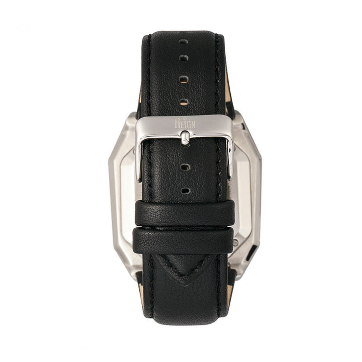 Reign Asher Automatic Sapphire Crystal Leather-Band Watch
