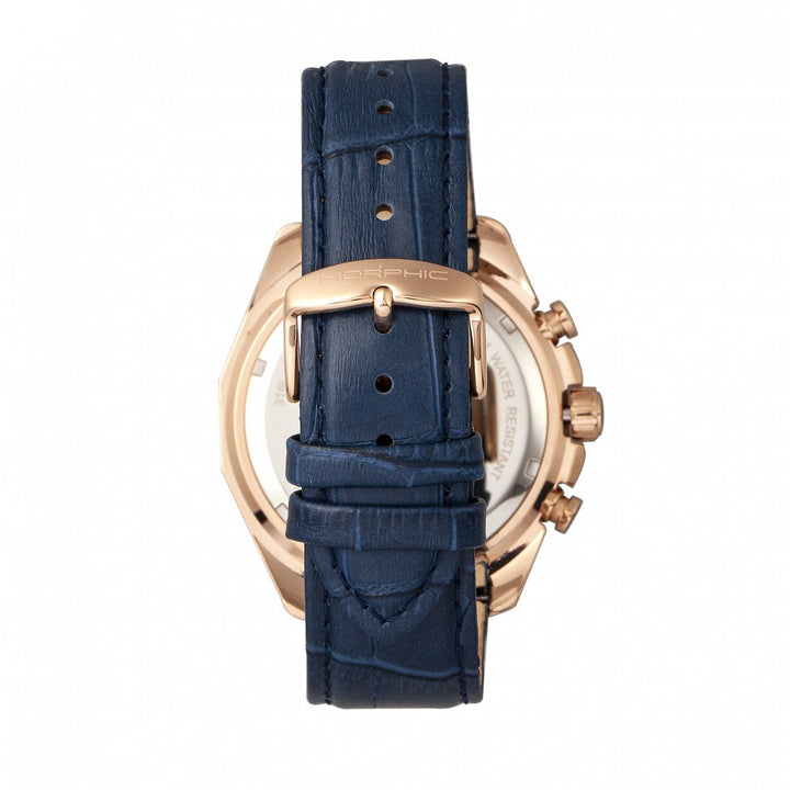 Morphic M66 Series Skeleton Dial Leather-Band Watch w/ Day/Date