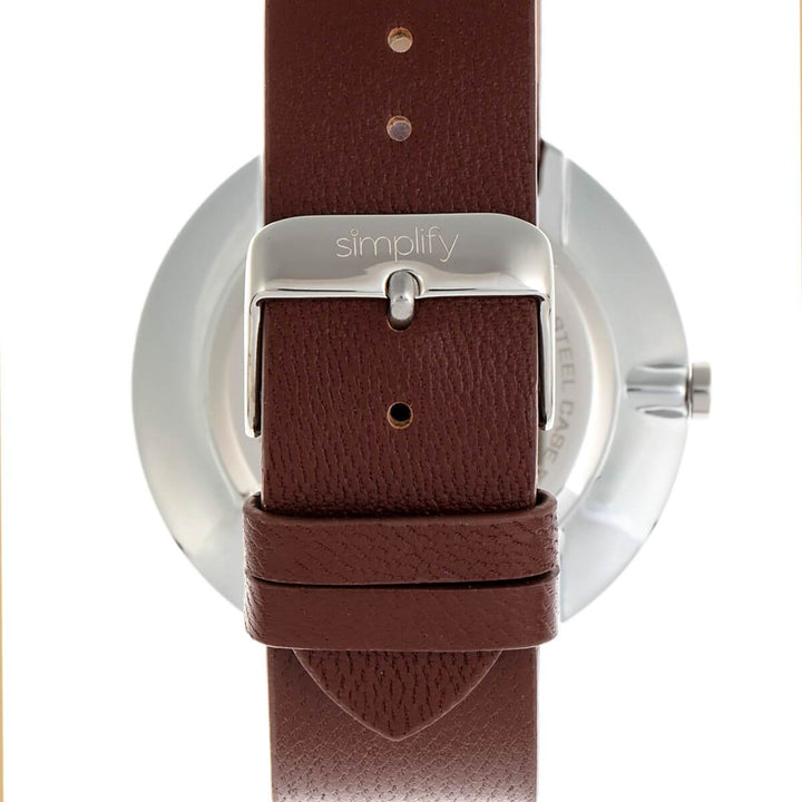 Simplify The 6400 Leather-Band Watch w/Date