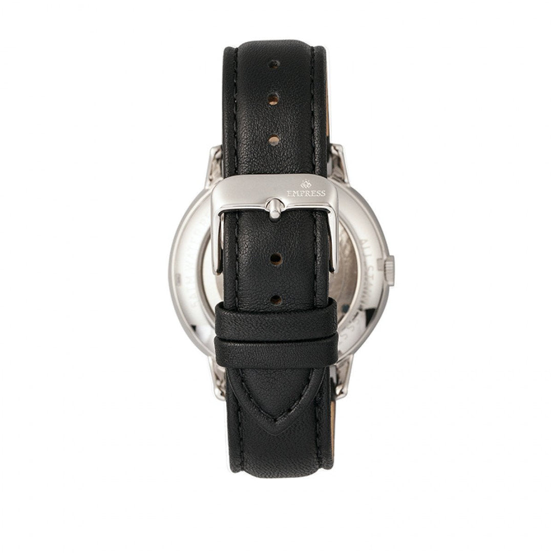 Empress Quinn Automatic MOP Semi-Skeleton Dial Bracelet Watch