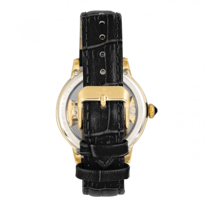 Empress Rania Mechanical Semi-Skeleton Leather-Band Watch