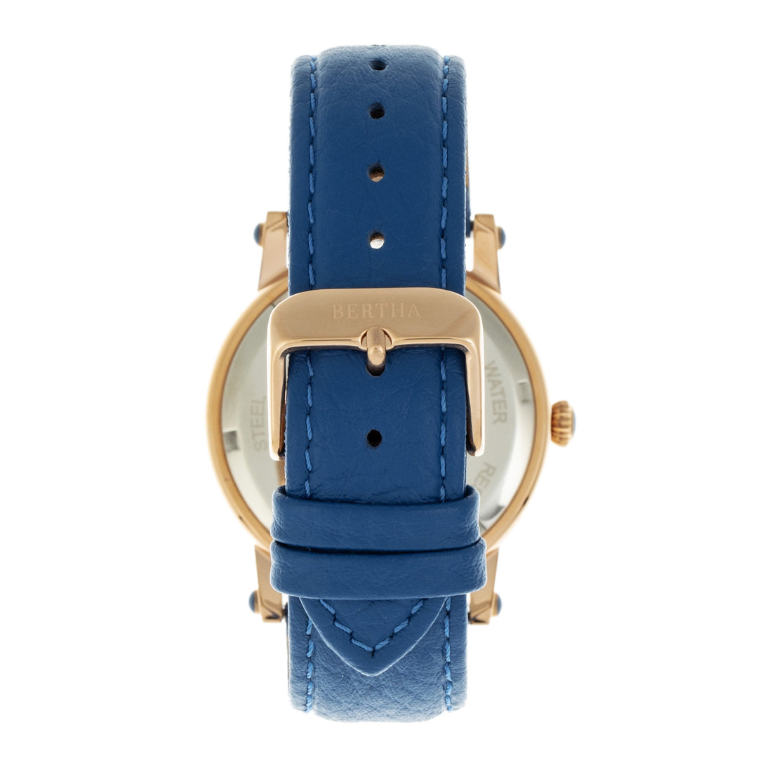 Bertha Betsy MOP Leather-Band Ladies Watch