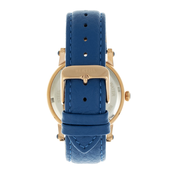 Bertha Betsy MOP Leather-Band Ladies Watch