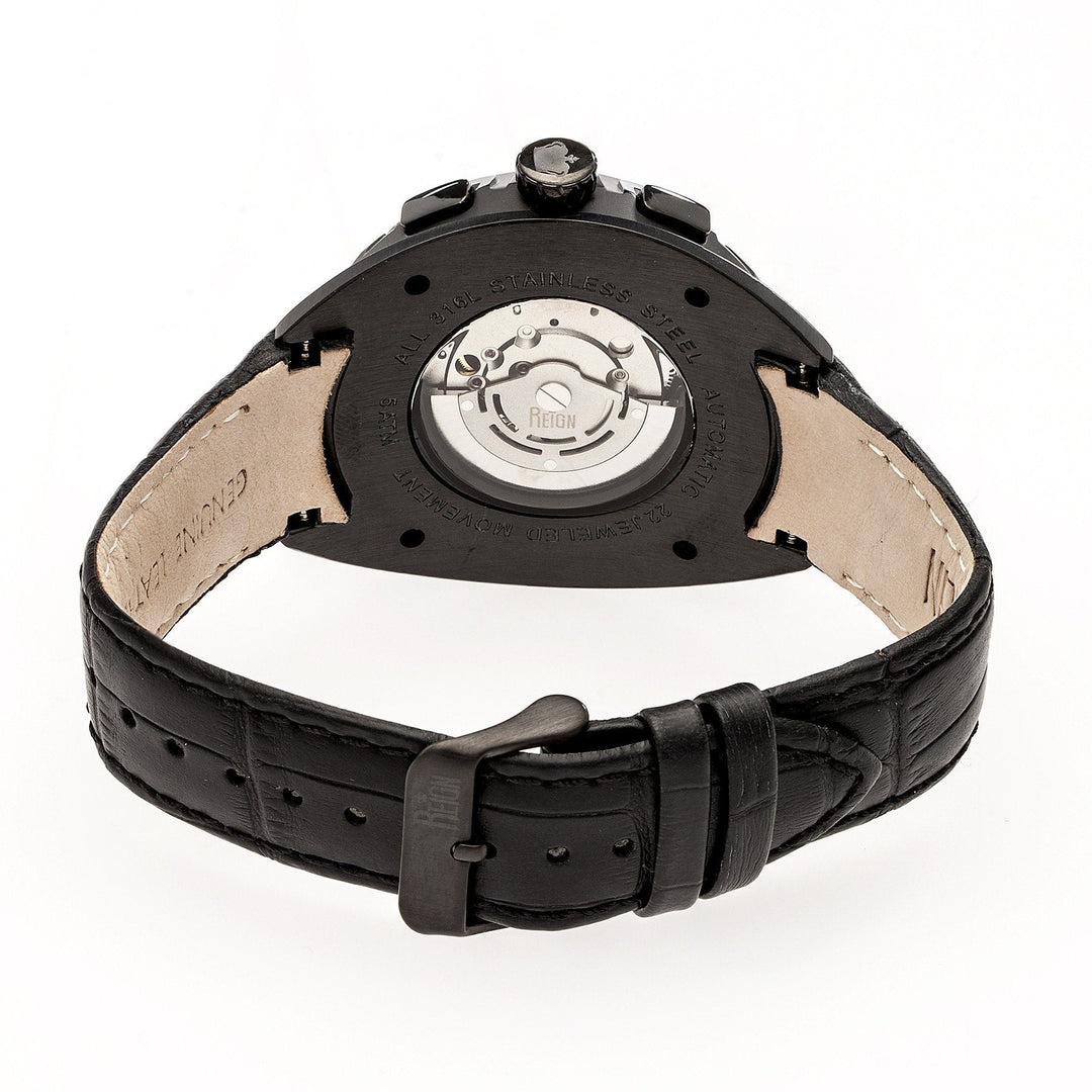 Reign Ronan Automatic Leather-Band Watch w/Day/Date