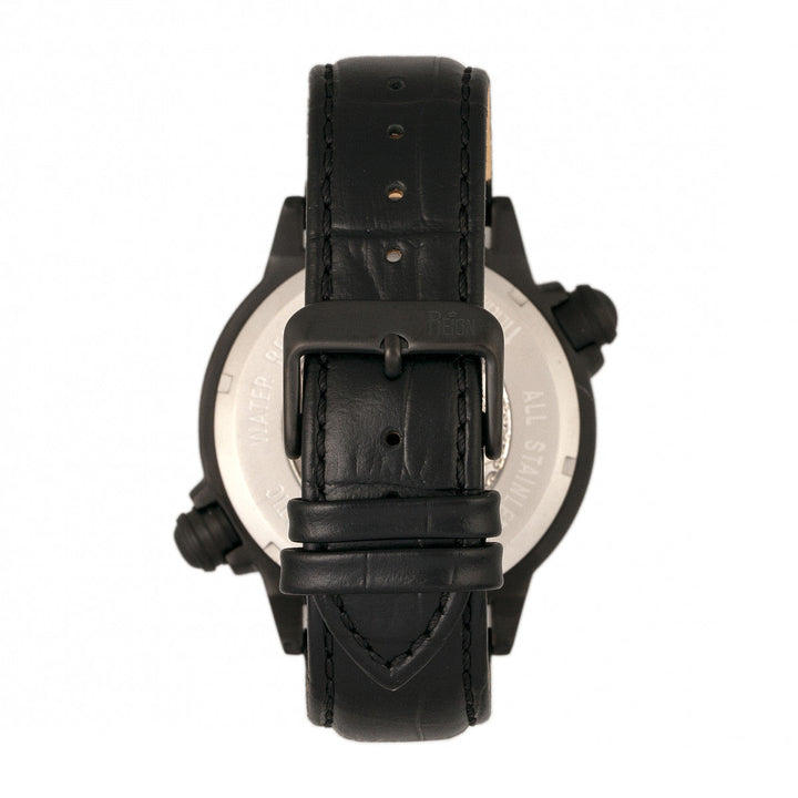 Reign Thanos Automatic Leather-Band Watch - Black/Red