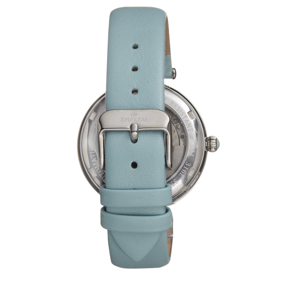 Empress Anne Automatic Semi-Skeleton Leather-Band Watch