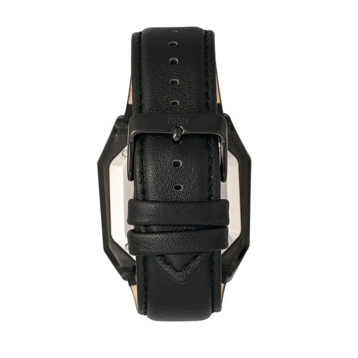 Reign Asher Automatic Sapphire Crystal Leather-Band Watch