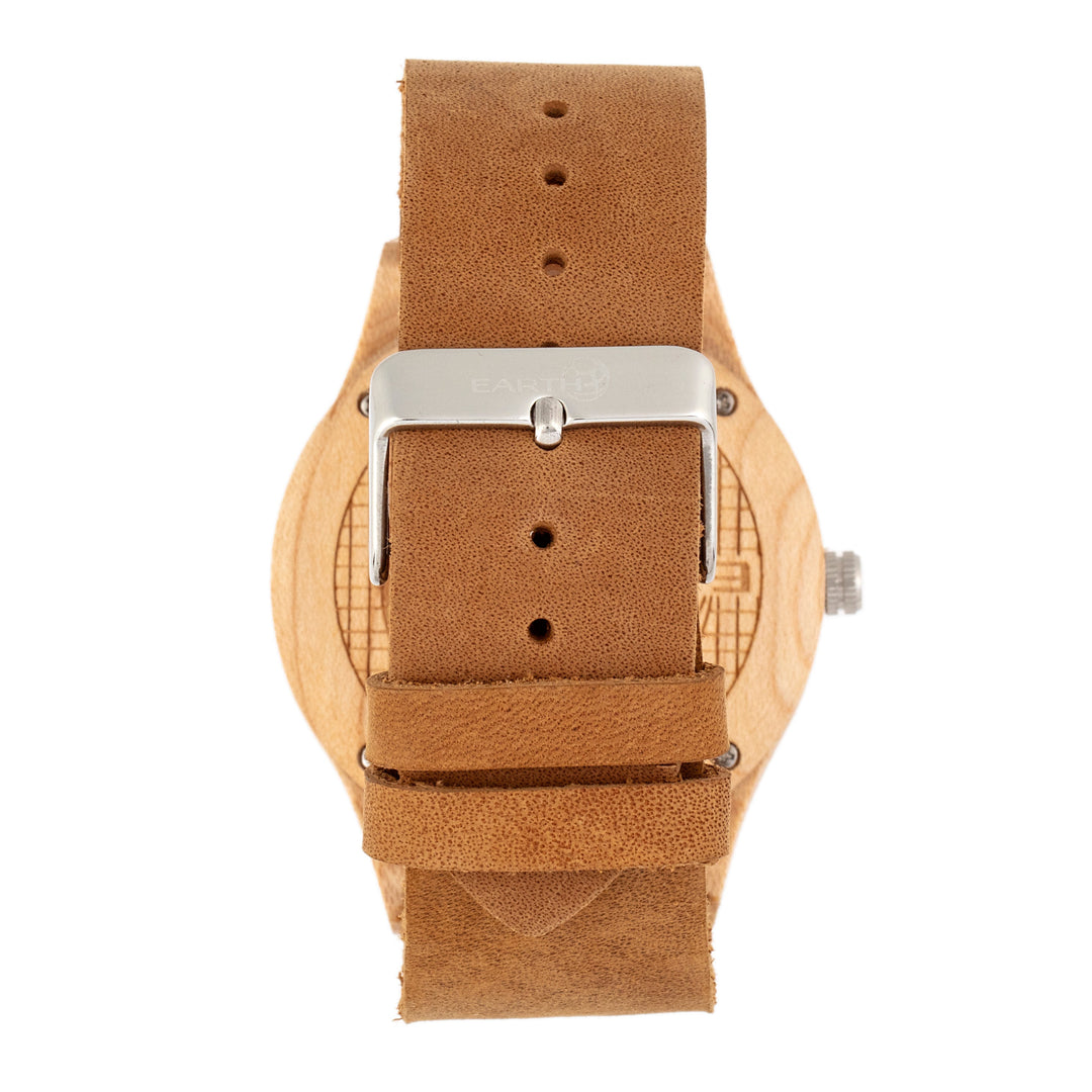 Earth Wood Aztec Leather-Band Watch - Khaki/Tan
