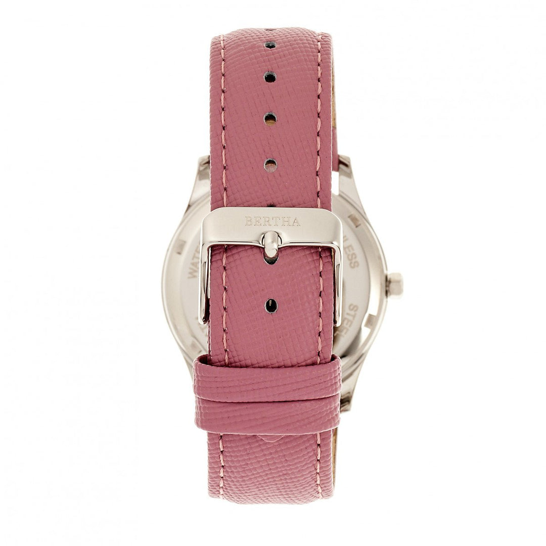 Bertha Sadie Mother-of-Pearl Leather-Band Watch
