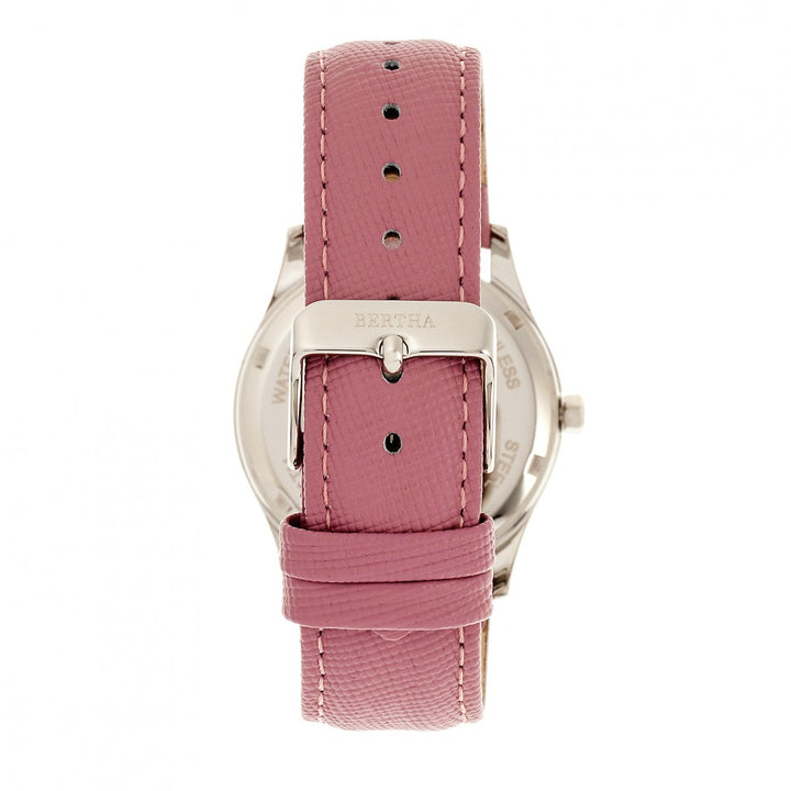 Bertha Sadie Mother-of-Pearl Leather-Band Watch