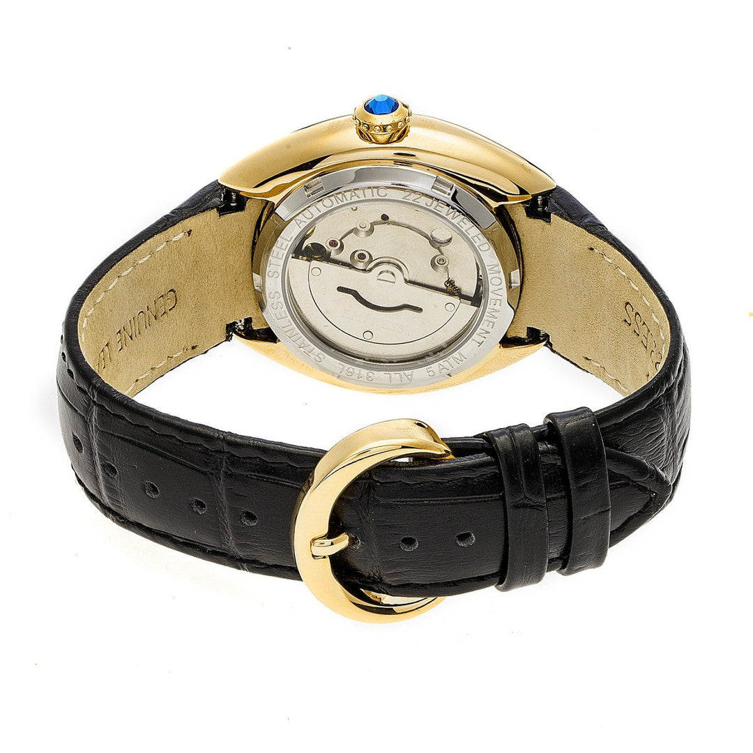 Empress Antoinette Automatic MOP Leather-Band Watch