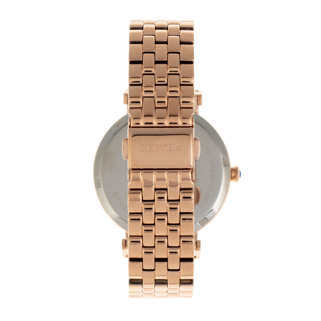 Bertha Emily Mother-Of-Pearl Bracelet Watch - Rose Gold
