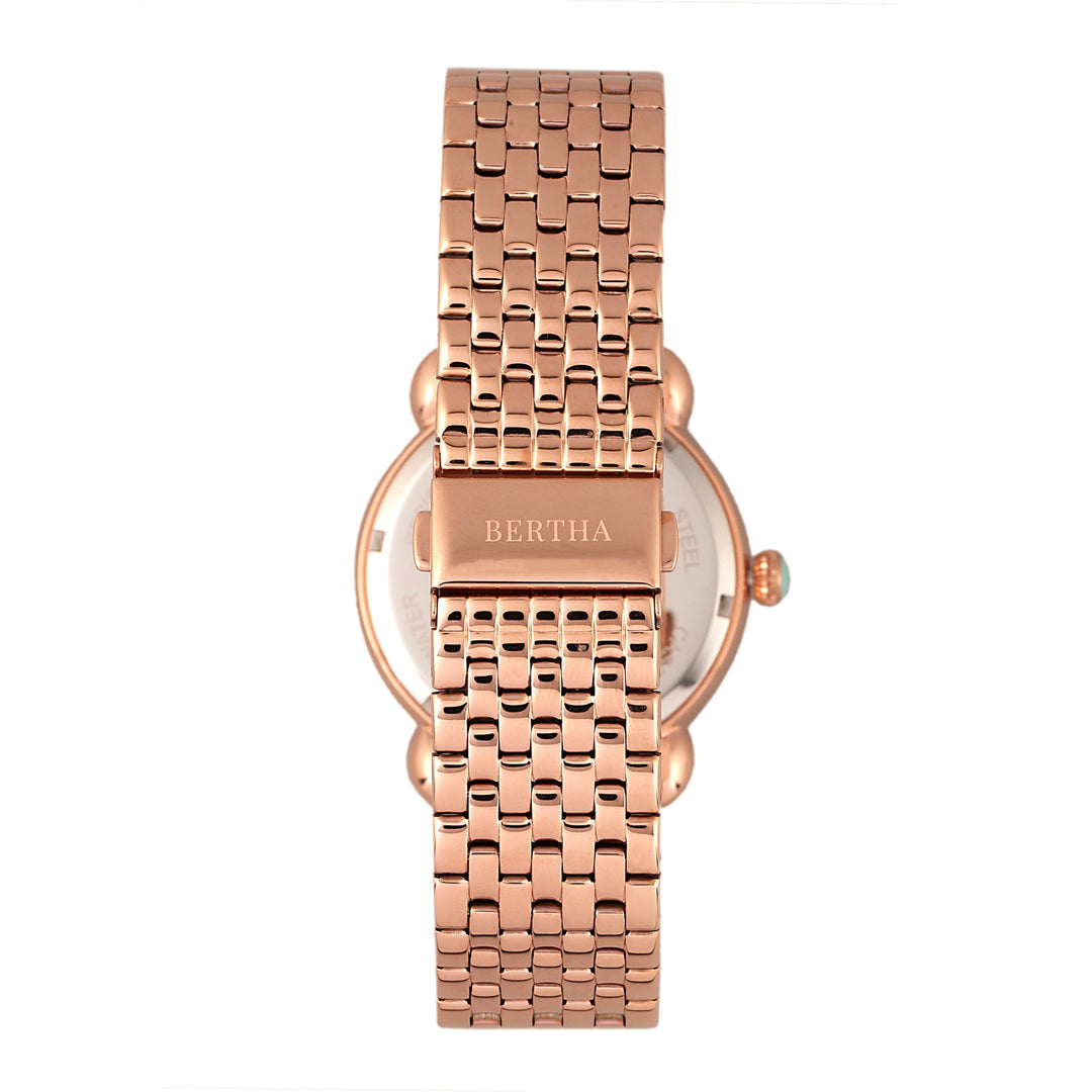Bertha Ashley MOP Ladies Bracelet Watch - Rose Gold