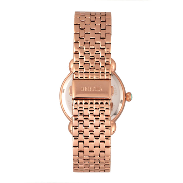 Bertha Ashley MOP Ladies Bracelet Watch - Rose Gold