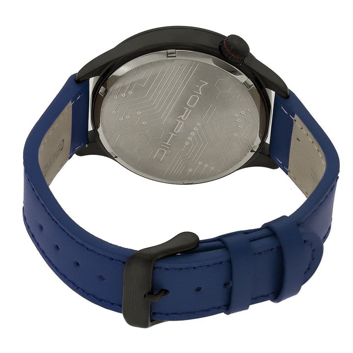 Morphic M44 Series Dual-Time Leather-Band Watch w/ Retrograde Date