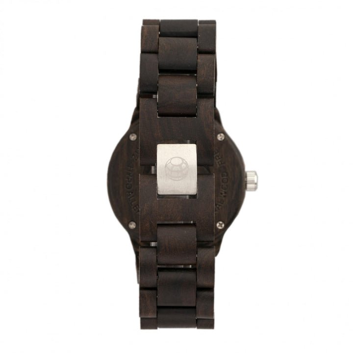 Earth Wood Biscayne Bracelet Watch w/Date - Dark Brown