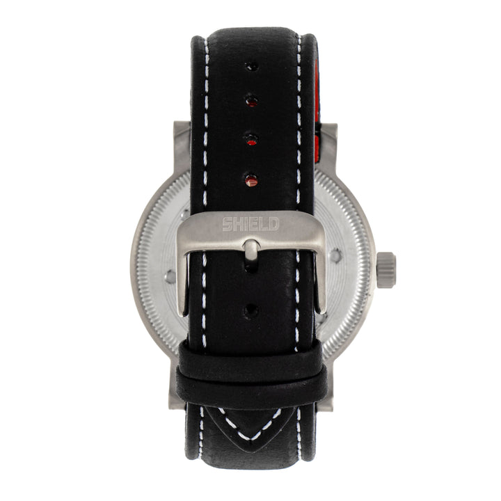 Shield Gilliam Leather-Band Men's Diver Watch - Silver/Black