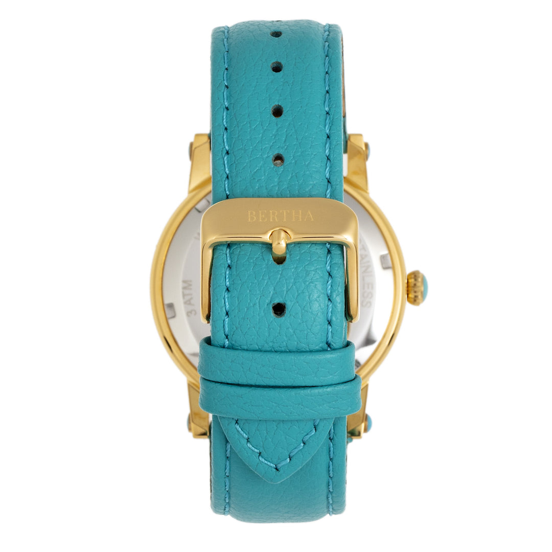 Bertha Isabella MOP Leather-Band Ladies Watch