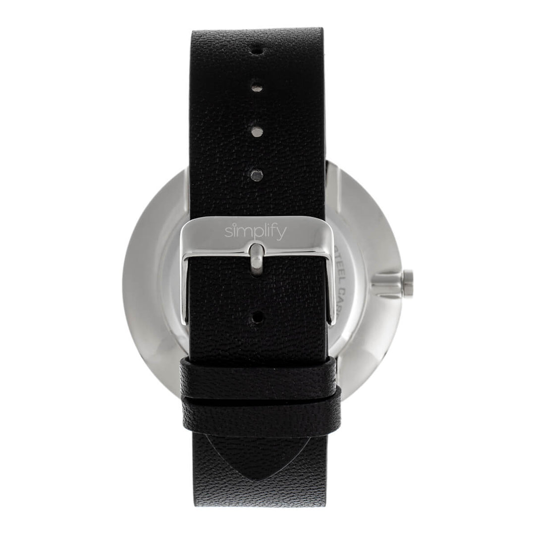 Simplify The 6400 Leather-Band Watch w/Date