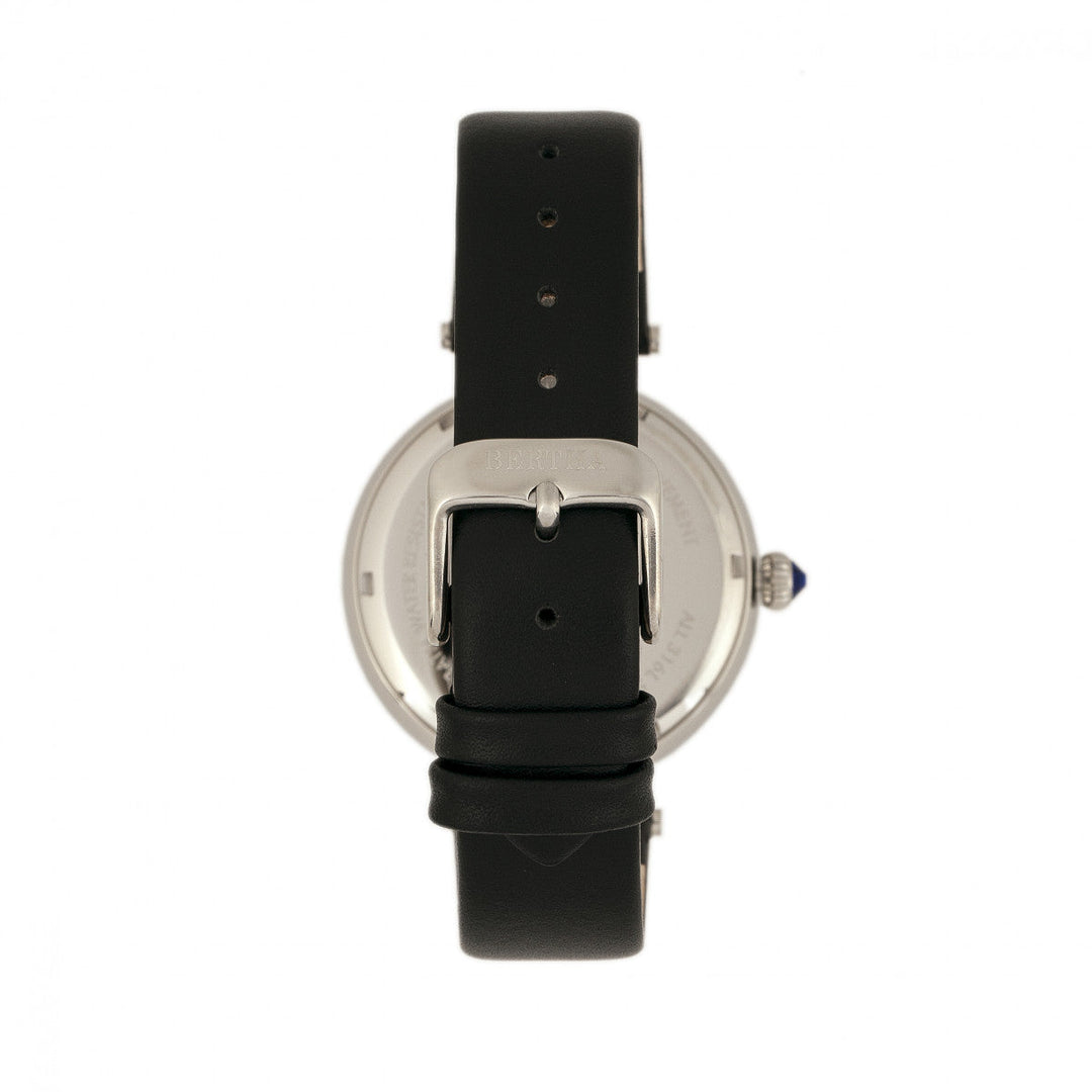 Bertha Nora Leather-Band Watch - Black