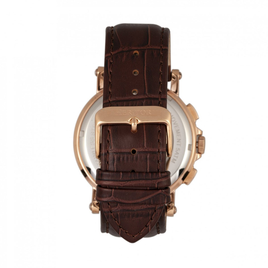 Heritor Automatic Kingsley Leather-Band Watch w/Day/Date
