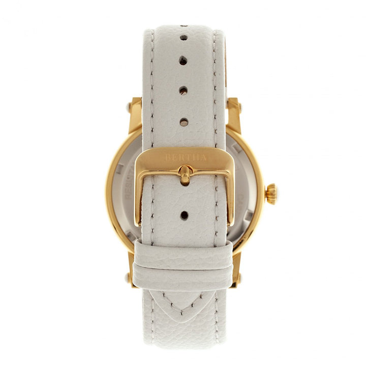 Bertha Chelsea MOP Leather-Band Ladies Watch