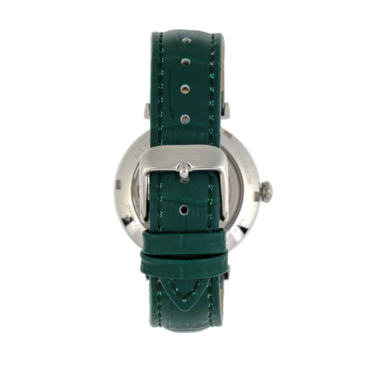 Empress Edith Semi-Skeleton Leather-Band Watch