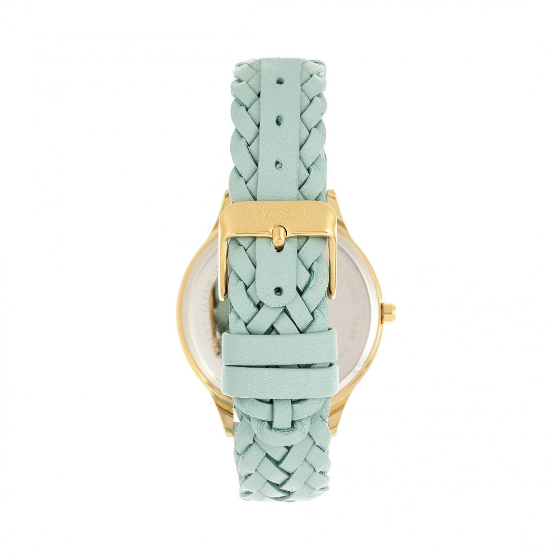 Sophie & Freda Tucson Leather-Band Watch w/Swarovski Crystals
