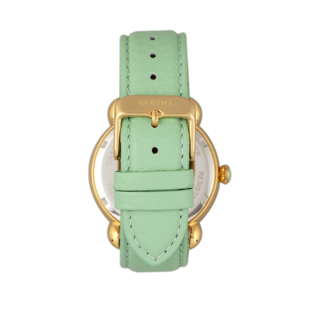 Bertha Jennifer MOP Leather-Band Ladies Watch