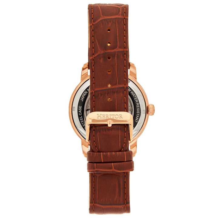 Heritor Automatic Protégé Leather-Band Watch w/Date