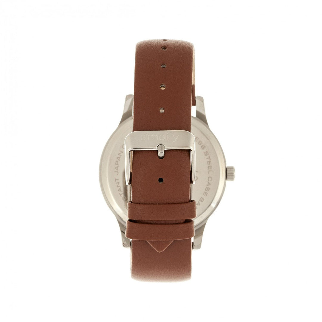 Simplify The 4300 Leather-Band Watch w/Date