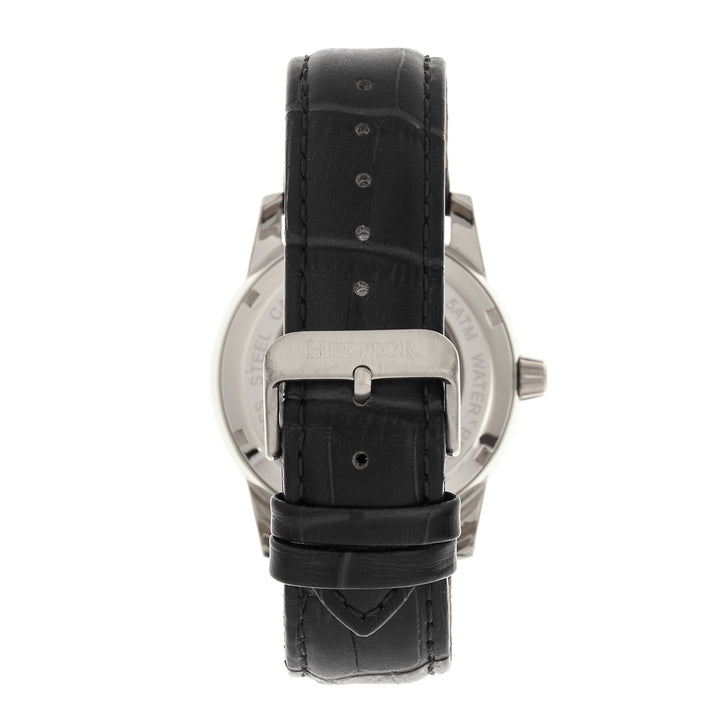 Heritor Automatic Davidson Semi-Skeleton Leather-Band Watch
