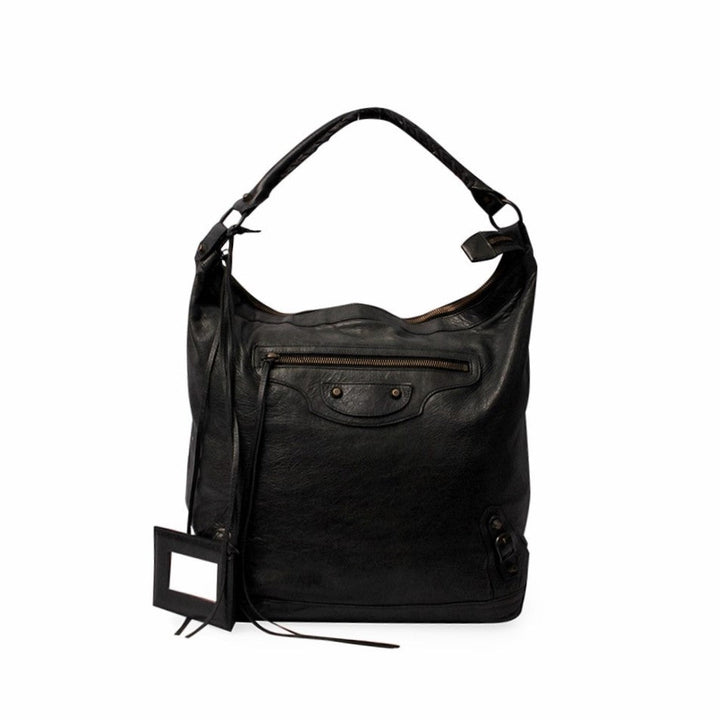 Top Quality Balenciaga Leather Motor City Bag Black