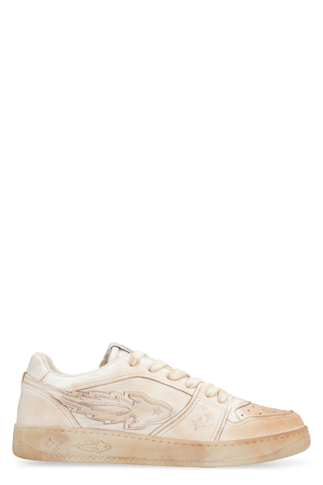 EJ ROCKET LEATHER LOW-TOP SNEAKERS