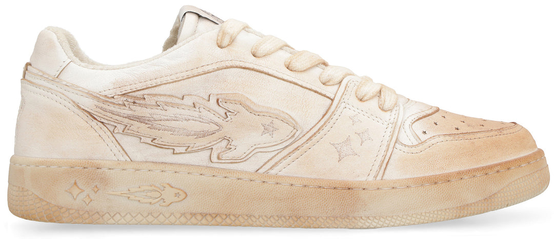 EJ ROCKET LEATHER LOW-TOP SNEAKERS