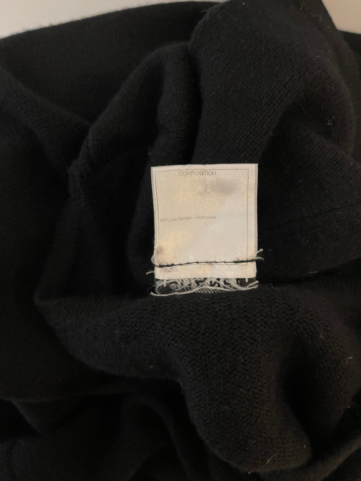 Top Quality Chanel Black Dress with Gold Logo Patch Detail Size FR 42 (UK 14)