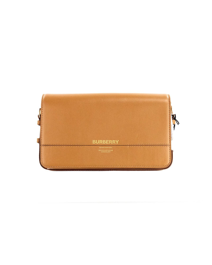 Burberry Small Leather Flap Crossbody Clutch Handbag