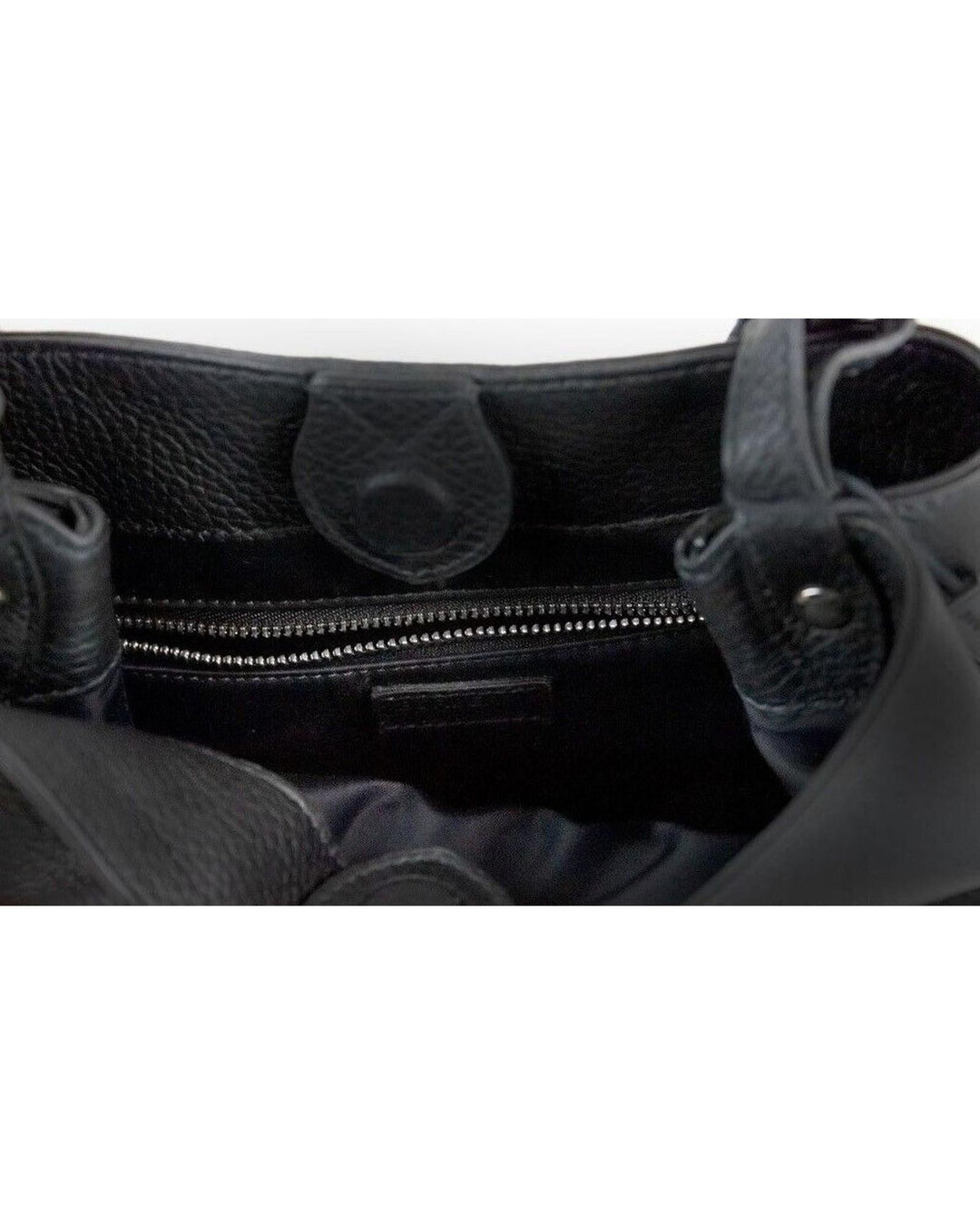 Burberry Black Pebbled Leather Bucket Crossbody Handbag