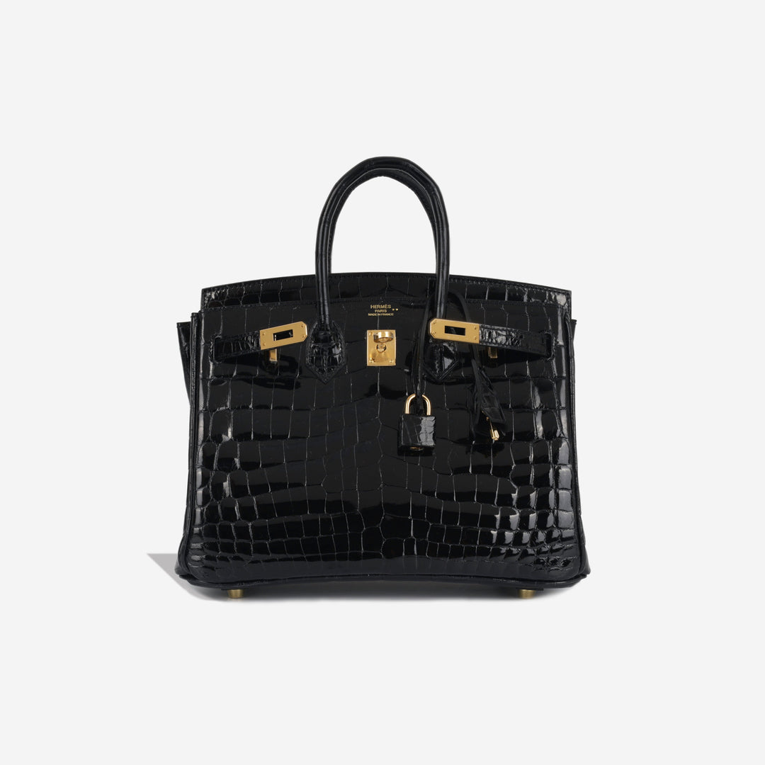 Birkin 25 - Noir Shiny Croc