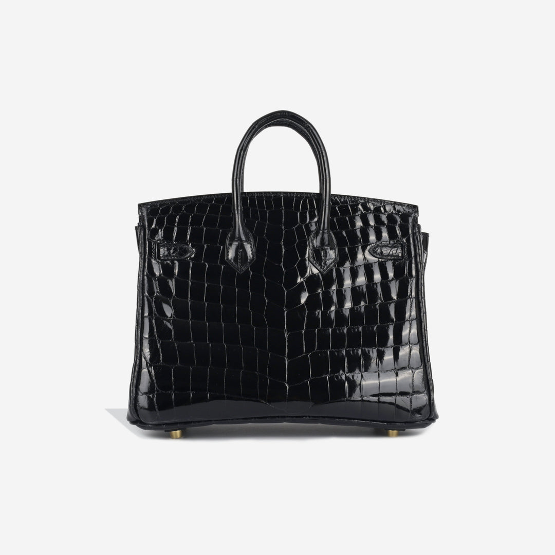 Birkin 25 - Noir Shiny Croc